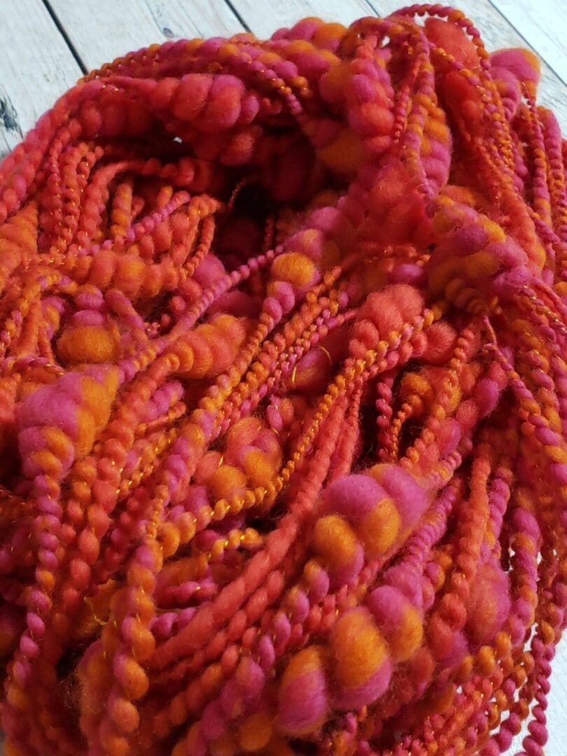 “Date Night” Fine Merino/Silk Coil Handspun Yarn