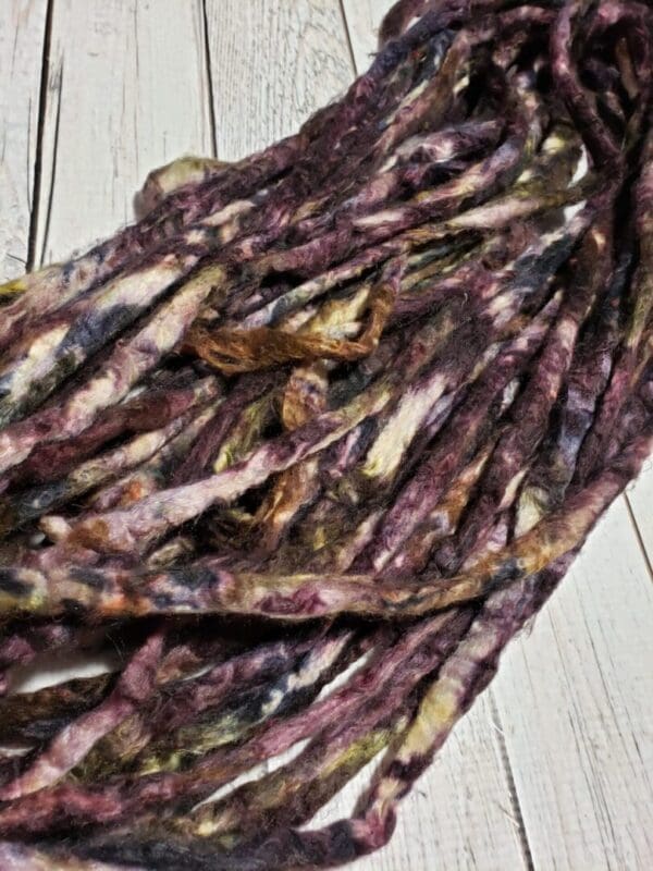 Hand-Dyed Sari Silk Roving ~ Victorian Sitting Room