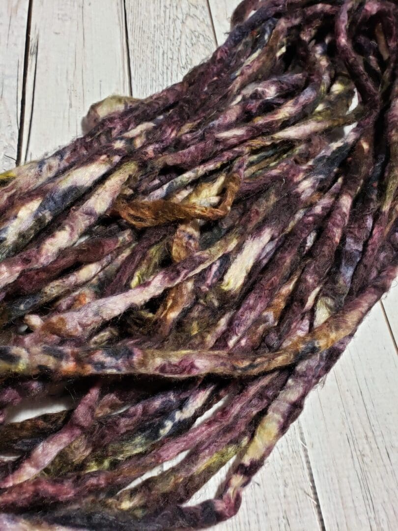 Hand-Dyed Sari Silk Roving ~ Victorian Sitting Room