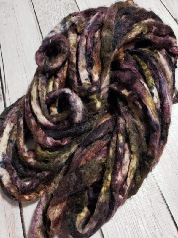 Hand-Dyed Sari Silk Roving ~ Victorian Sitting Room