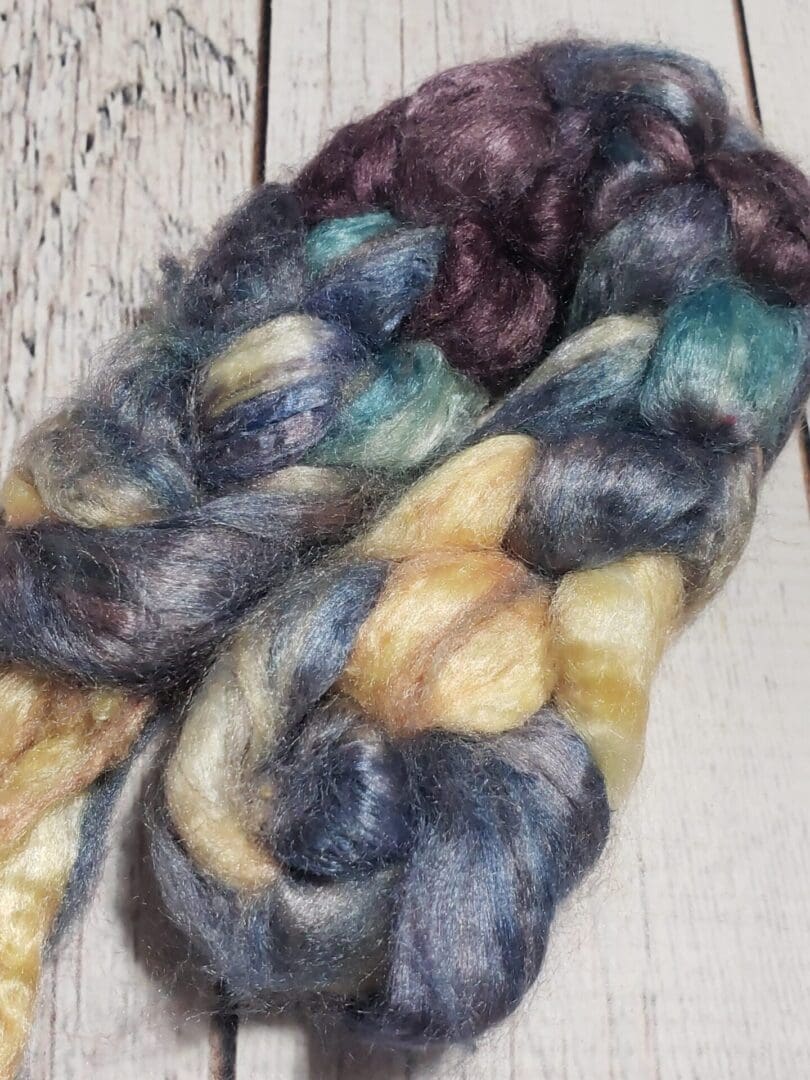 Hand-Dyed Tussah Silk Top ~ Green Tea