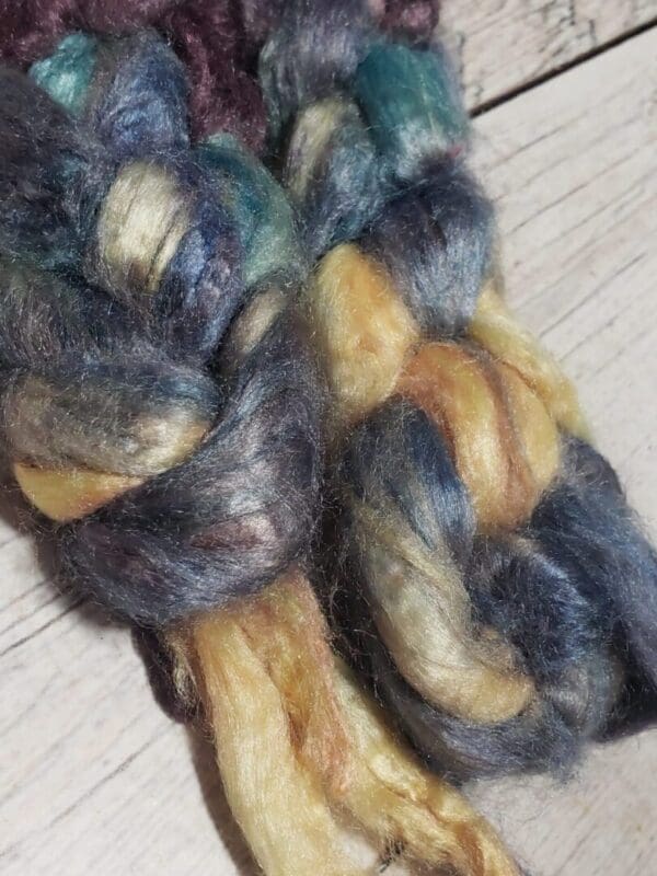 Hand-Dyed Tussah Silk Top ~ Green Tea