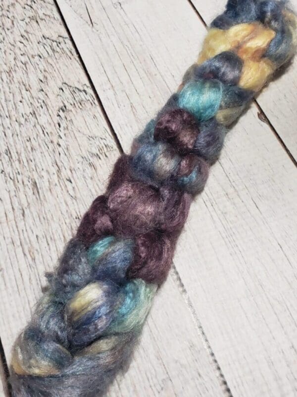 Hand-Dyed Tussah Silk Top ~ Green Tea