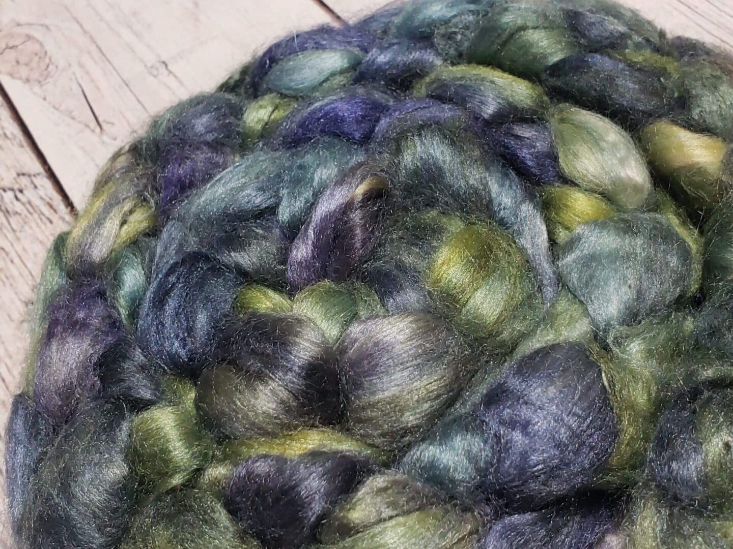 Hand-Dyed Tussah Silk Top ~ Estuary