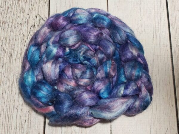 Hand-Dyed Tussah Silk Top ~ Blue Satin Dress