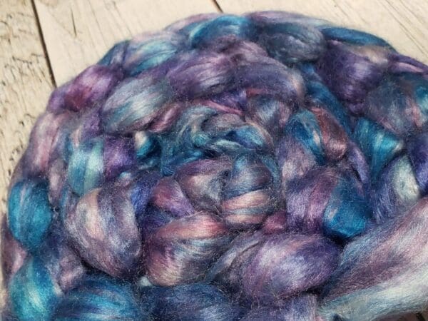 Hand-Dyed Tussah Silk Top ~ Blue Satin Dress