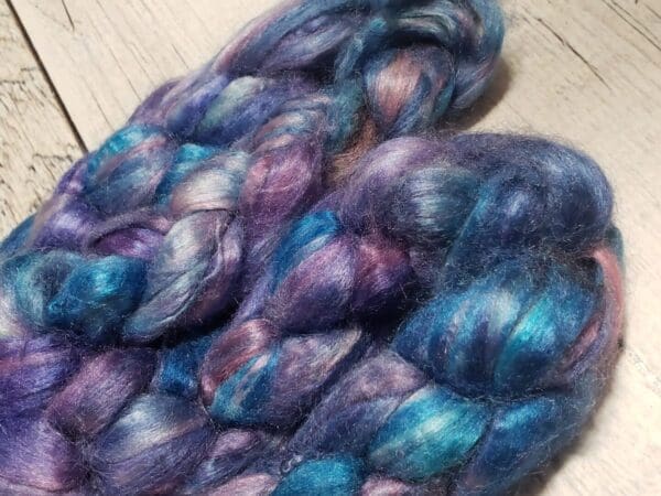 Hand-Dyed Tussah Silk Top ~ Blue Satin Dress