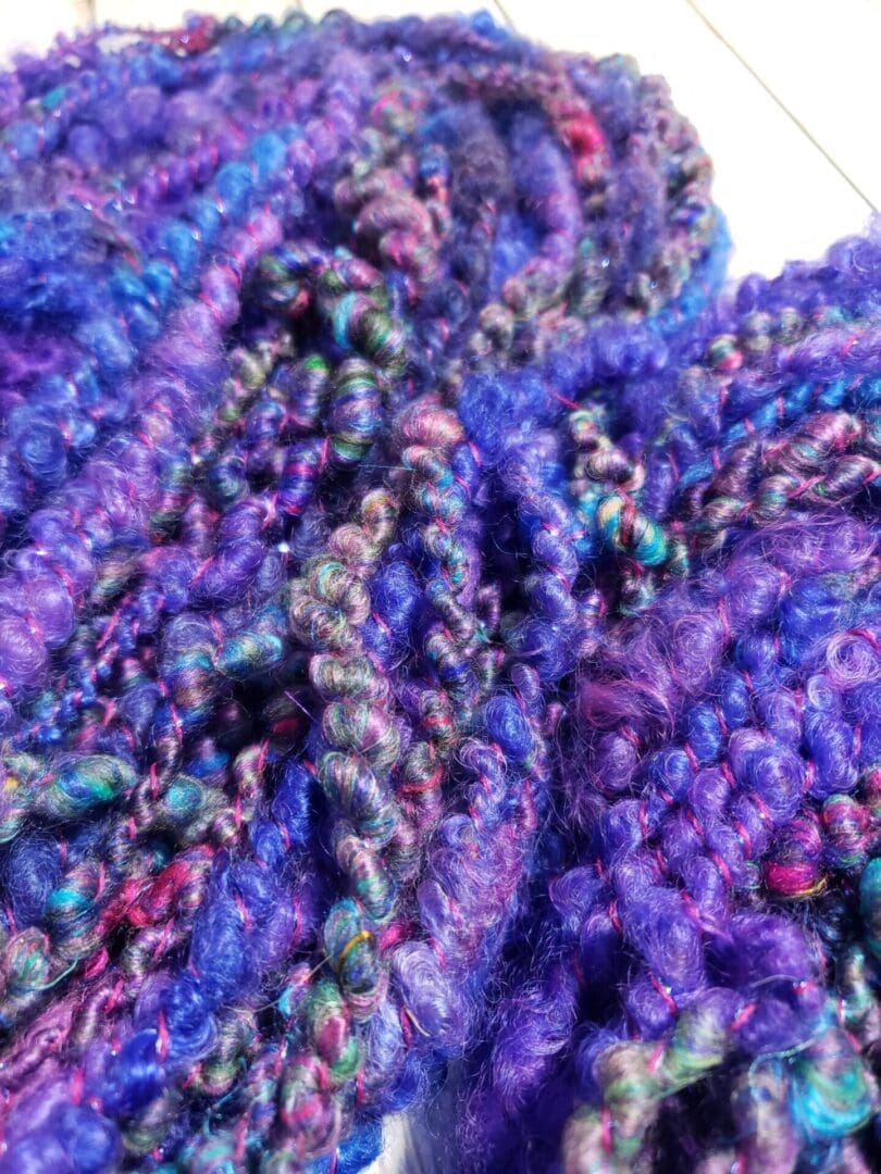 “Soul’s Delight” Hand-Spun Kid Mohair, Silk, Fine Merino Yarn