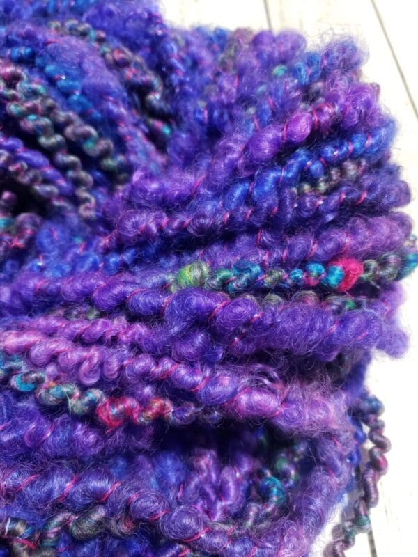 “Soul’s Delight” Hand-Spun Kid Mohair, Silk, Fine Merino Yarn