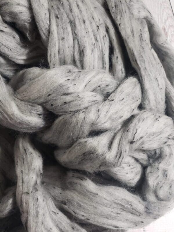“Silver Newport Tweed” Undyed Custom Fiber Blend