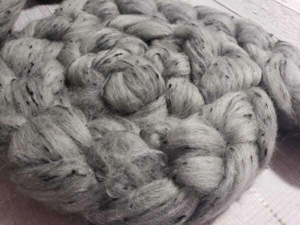“Silver Newport Tweed” Undyed Custom Fiber Blend