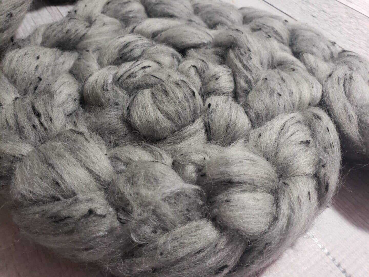 “Silver Newport Tweed” Undyed Custom Fiber Blend