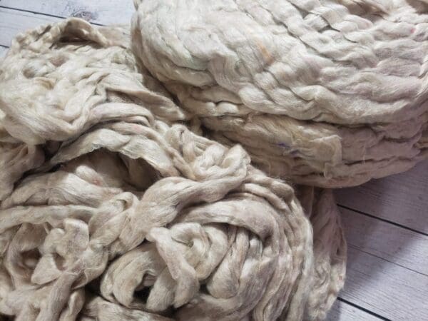 Carded Undyed Sari Silk Sliver