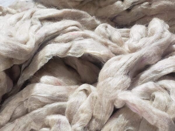 Carded Undyed Sari Silk Sliver