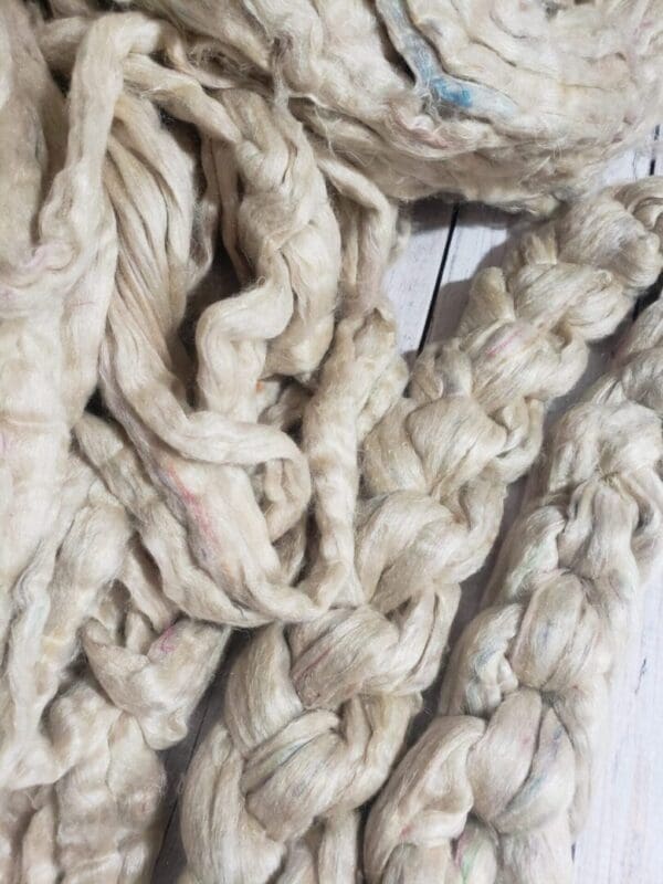 Carded Undyed Sari Silk Sliver