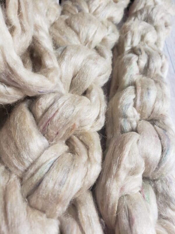 Carded Undyed Sari Silk Sliver