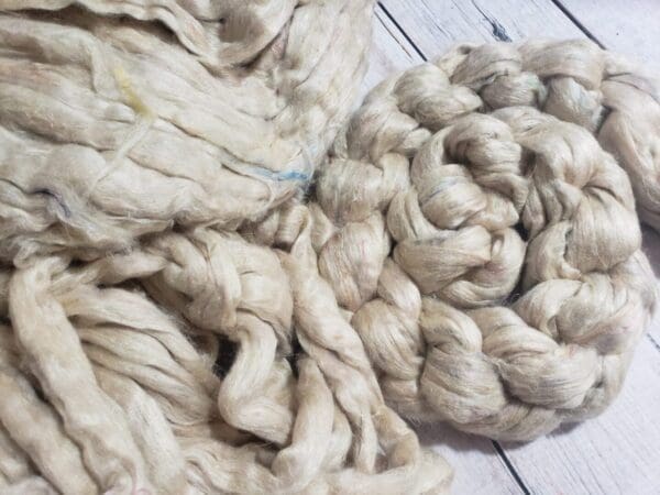 Carded Undyed Sari Silk Sliver