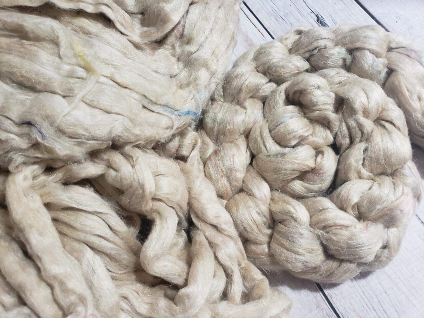 Carded Undyed Sari Silk Sliver