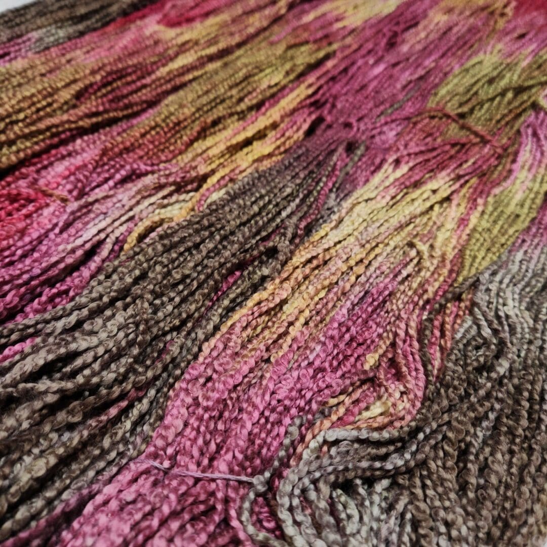A close up of a skein of yarn.