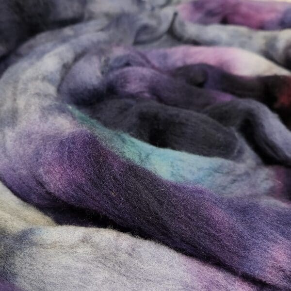 Evening Shadow ~ 100g Hand-Dyed Luxury Combed Top Fiber - Image 4