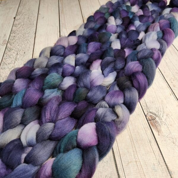 Evening Shadow ~ 100g Hand-Dyed Luxury Combed Top Fiber - Image 3