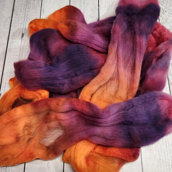 Spiced Fruit ~ 100g Hand-Dyed Luxury Combed Top Fiber - Image 3