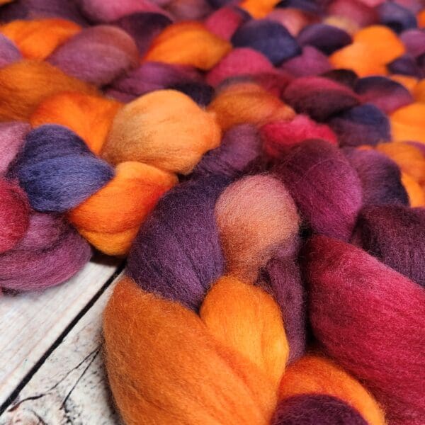 Spiced Fruit ~ 100g Hand-Dyed Luxury Combed Top Fiber - Image 2