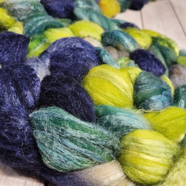 Fresh Eucalyptus ~ 100g Hand-Dyed Luxury Combed Top Fiber - Image 3