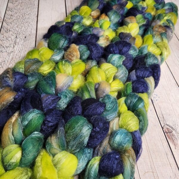 Fresh Eucalyptus ~ 100g Hand-Dyed Luxury Combed Top Fiber - Image 2