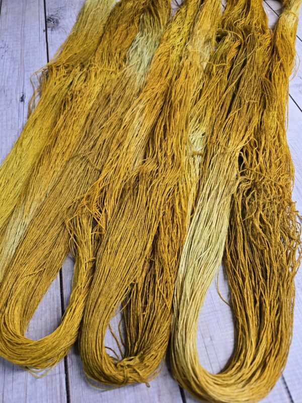 "Goldenrod"~ Lotus Linen™ Hand-Dyed 3-Ply Yarn - Image 5