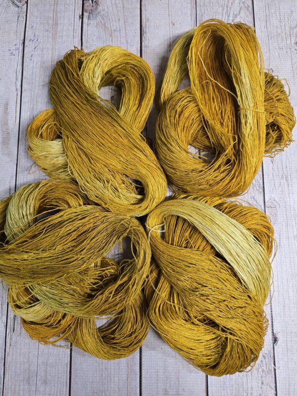 "Goldenrod"~ Lotus Linen™ Hand-Dyed 3-Ply Yarn