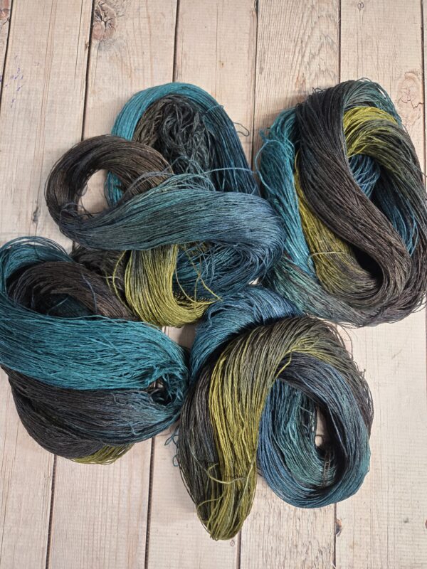 "Seascape Tapestry"~ Lotus Linen™ Hand-Dyed 3-Ply Yarn