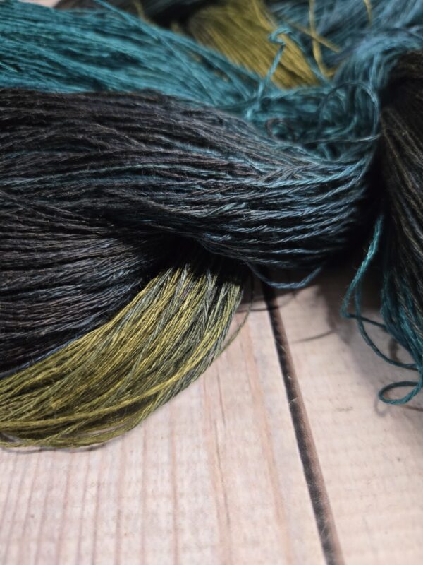 "Seascape Tapestry"~ Lotus Linen™ Hand-Dyed 3-Ply Yarn - Image 3