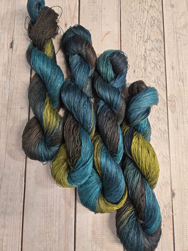 "Seascape Tapestry"~ Lotus Linen™ Hand-Dyed 3-Ply Yarn - Image 2